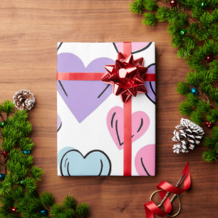 Papier Cadeau Pastel Hearts Love