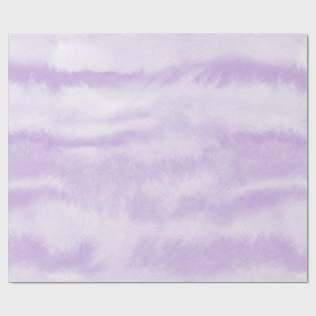 Papier Cadeau Pastel Lavender Tie-Dye Watercolor Effect (Plat)