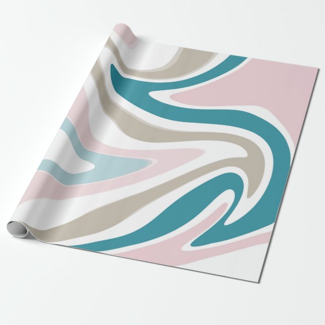 Papier Cadeau Pastel Marble Peinture Swirl (Déroulé)