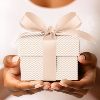 Papier Cadeau Pastel Orange & White Chevron Baby shower en bande