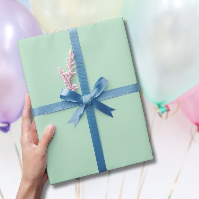 Papier Cadeau Pastel Pale Vert Couleur uni | Classique | Élégant (Créateur téléchargé)