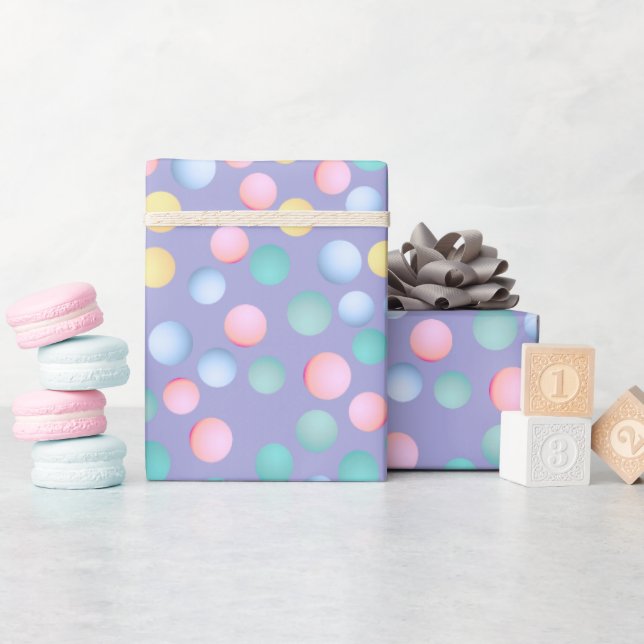 Papier Cadeau Pastel Pâques Pois ID638 (Baby Shower)