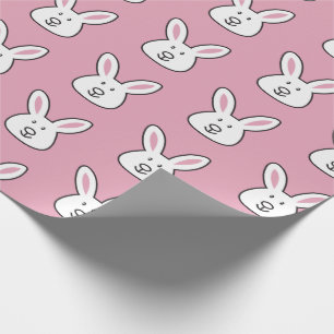 Papier Cadeau Pastel Pink Cute Bunny Motif