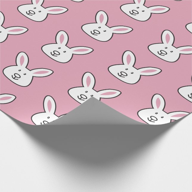 Papier Cadeau Pastel Pink Cute Bunny Motif (Coin)
