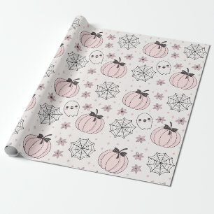Papier Cadeau Pastel Pink Halloween Motif sans couture
