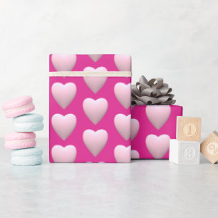 Papier Cadeau Pastel Pink Hearts Love
