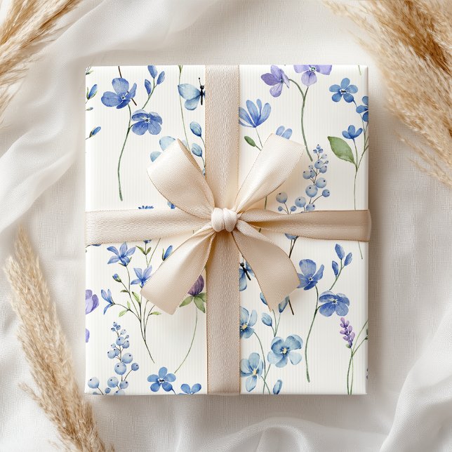 Papier Cadeau Pastel Pink Lavender Printemps Floral (Créateur téléchargé)