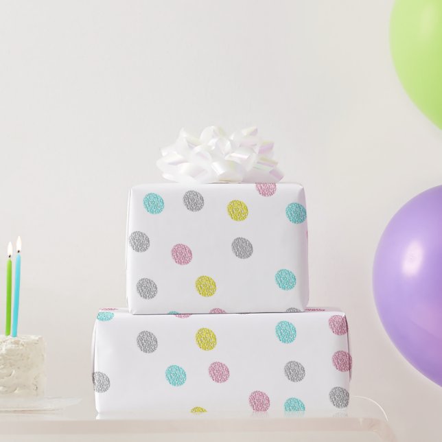 Papier Cadeau Pastel Pois (Cadeaux de fête)