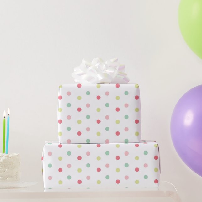 Papier Cadeau Pastel Pois (Cadeaux de fête)