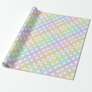 Papier Cadeau Pastel Rainbow En vichy Plaid