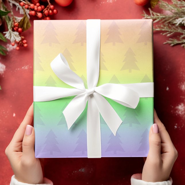 Papier Cadeau Pastel Rainbow Holiday Tree (Créateur téléchargé)