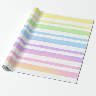 Papier Cadeau Pastel Rainbow Stripes Blur Art Design Abstrait