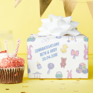 Papier Cadeau Pastel Toys Baby shower non sexiste
