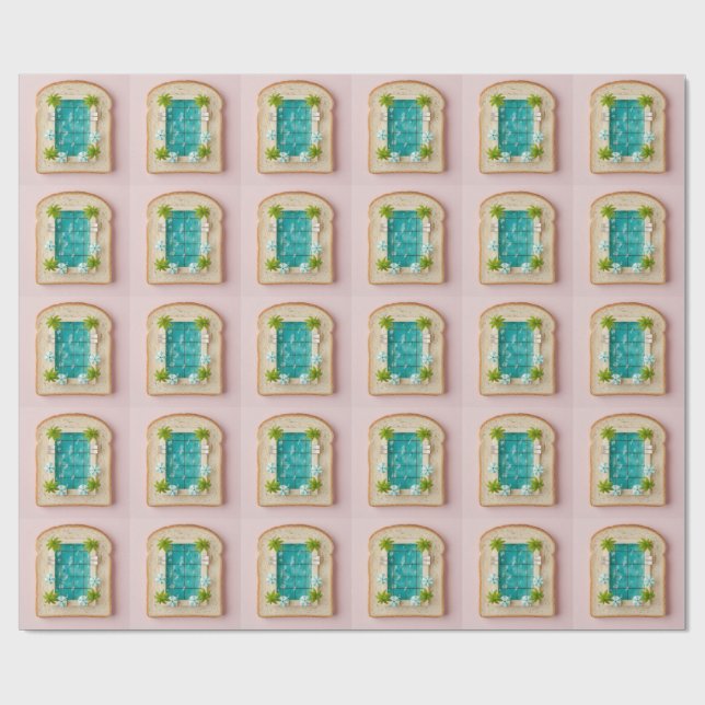 Papier Cadeau Pastel Vaporwave Pool Toast (Plat)
