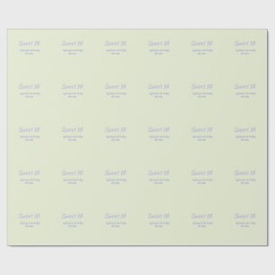 Papier Cadeau Pastel vert violet nom d'anniversaire 16 ans en gr