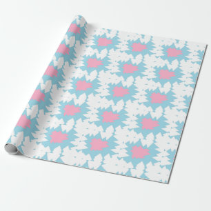 Papier Cadeau Pastels bleu rose splash conçu à motif dainty