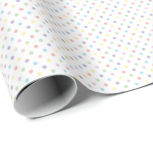 Papier Cadeau Pastels et points arc-en-ciel pour baby showers 
