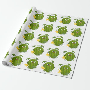 Papier Cadeau Pastèque de dessin animé souriante et mignonne