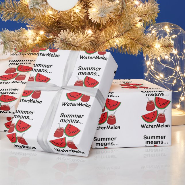 Papier Cadeau Pastèque L'été Signifie Fête De Fruits De Pastèque (Vacances)