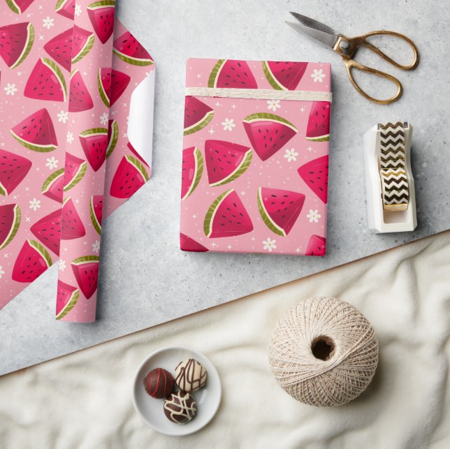 Papier Cadeau Pastèque tropicale fraîche (Artisanat)