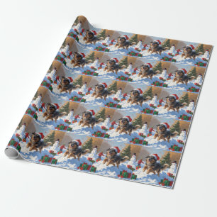 Papier Cadeau Pasteur anatolien Noël Festif Neige
