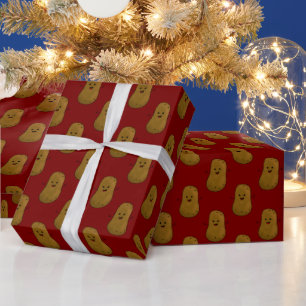 Papier Cadeau Patate Douce Joyeuse Rouge Profond