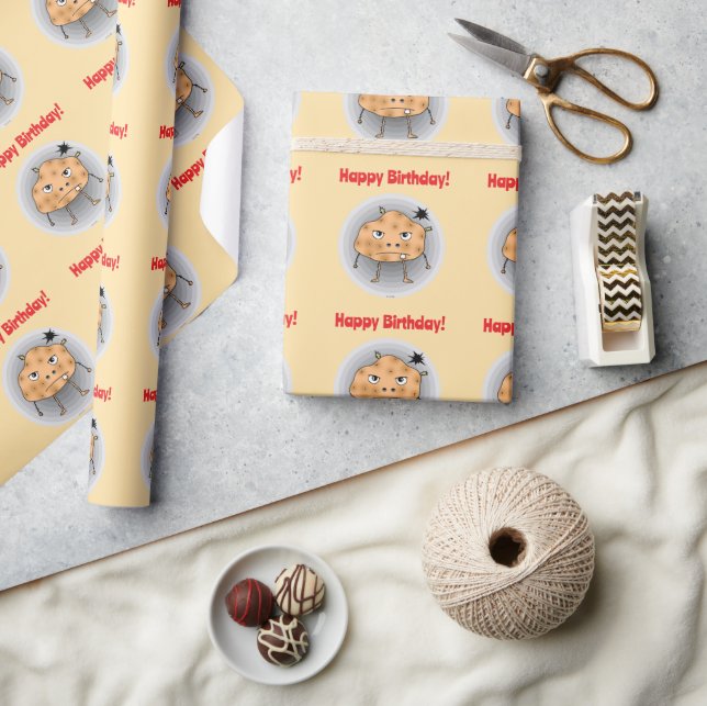 Papier Cadeau Patate drôle Joyeux Anniversaire Visage (Artisanat)