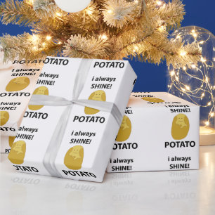 Papier Cadeau Patate je brille toujours drôle Patate