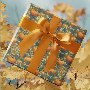 Papier Cadeau Patch Citrouille d'automne William Morris