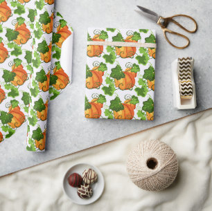 Papier Cadeau Patch de citrouilles d'automne