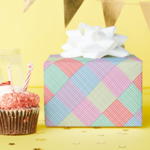 Papier Cadeau Patchwork à carreaux en biais