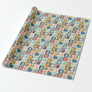 Papier Cadeau Patchwork d'oeufs de Pâques : Art de Vacances colo