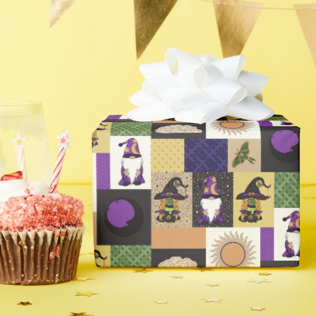 Papier Cadeau Patchwork en bloc (Couronne solaire) (Fête d'anniversaire)