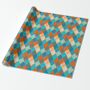 Papier Cadeau Patchwork indien design vintage sans soudure.