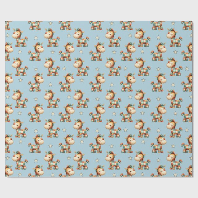 Papier Cadeau Patchwork Pony Anniversaire Giddy-Up (Plat)