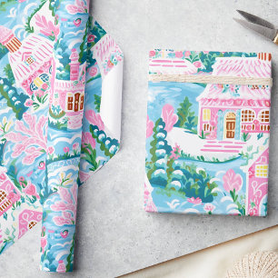Papier Cadeau Pâtes d'hiver enchantées Pink Gingpain Noël