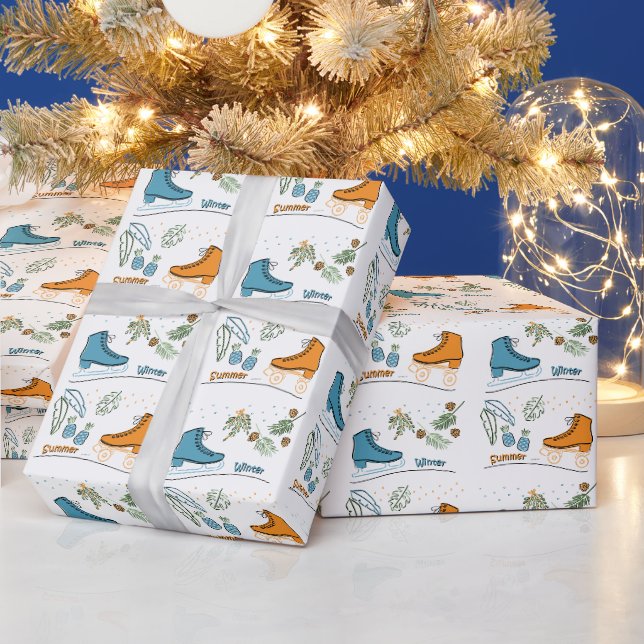 Papier Cadeau Patinando en Navidades (Vacances)