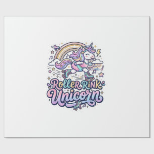 Papier Cadeau Patinoire à roulettes Licorne Autocollant vectorie