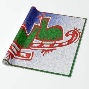 Papier Cadeau Patins de Noël -