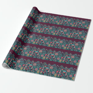 Papier Cadeau Patrimoine Floral : Main Tirée Élégance Vintage