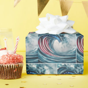Papier Cadeau Patrioitc Flag Wave