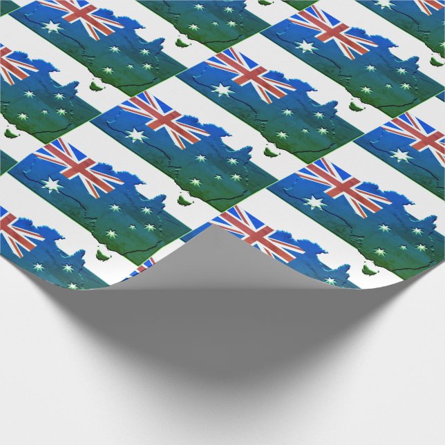 Papier Cadeau Patriotique AUSTRALIE DRAPEAU Australien Carte Ble (Coin)