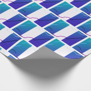 Papier Cadeau Patriotique NIGERIA DRAPEAU CARTE Bleu Turquoise