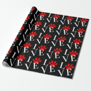 PAPIER CADEAU PATTE DE CHIEN D'AMOUR TENDANCE