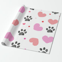 Patte et coeurs gribouillés