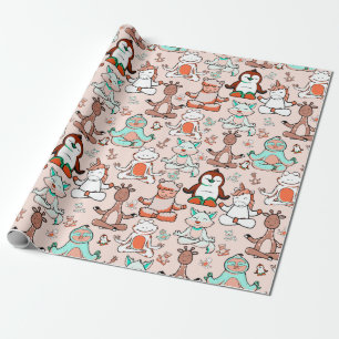 Papier Cadeau Patter les yoga poses Yoga seamless pattern 51