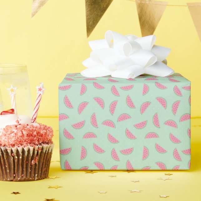 Papier Cadeau Patteries Tropical Fruit Paint Splatter (Fête d'anniversaire)