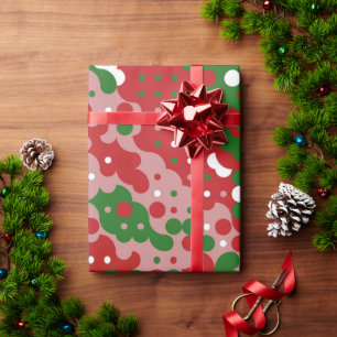 Papier Cadeau Patters de Groovy Funky Mod Retro Christmas