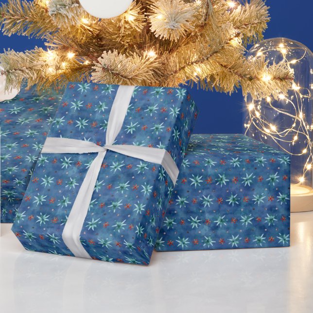 Papier Cadeau Patters de Snowflakes (Vacances)