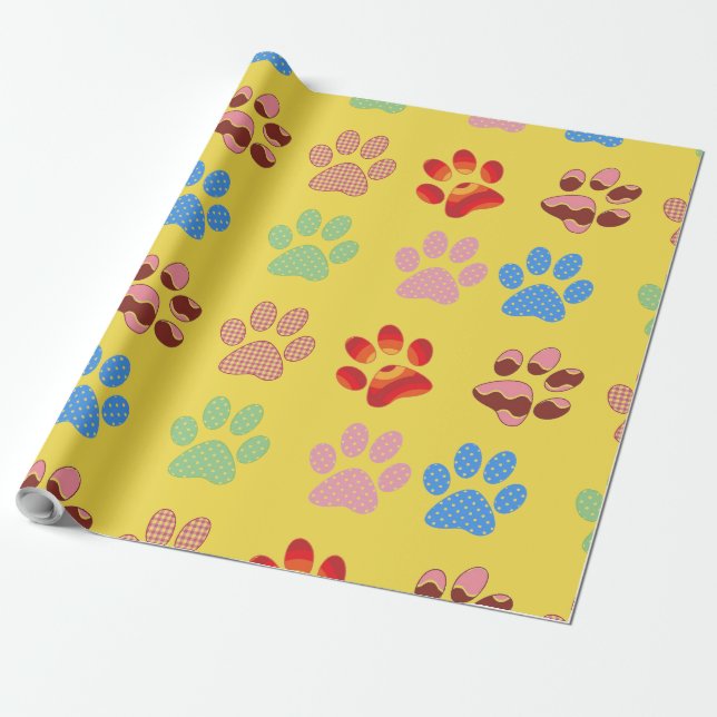 Papier Cadeau Pattes de chiot (Déroulé)